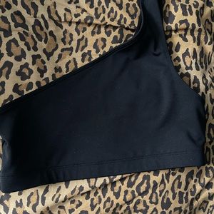 Pink Sports bra one shoulder strap